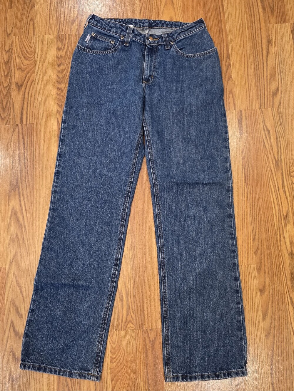 Carhartt Women's Blue Denim Jeans WB160 VIO Size 6 x 32 Straight Leg Workwear